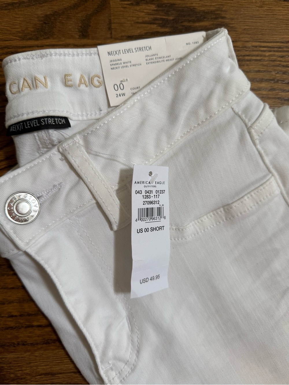 NWT American Eagle Ne(x)t Level Strech White Women’s Jeggings 00S
